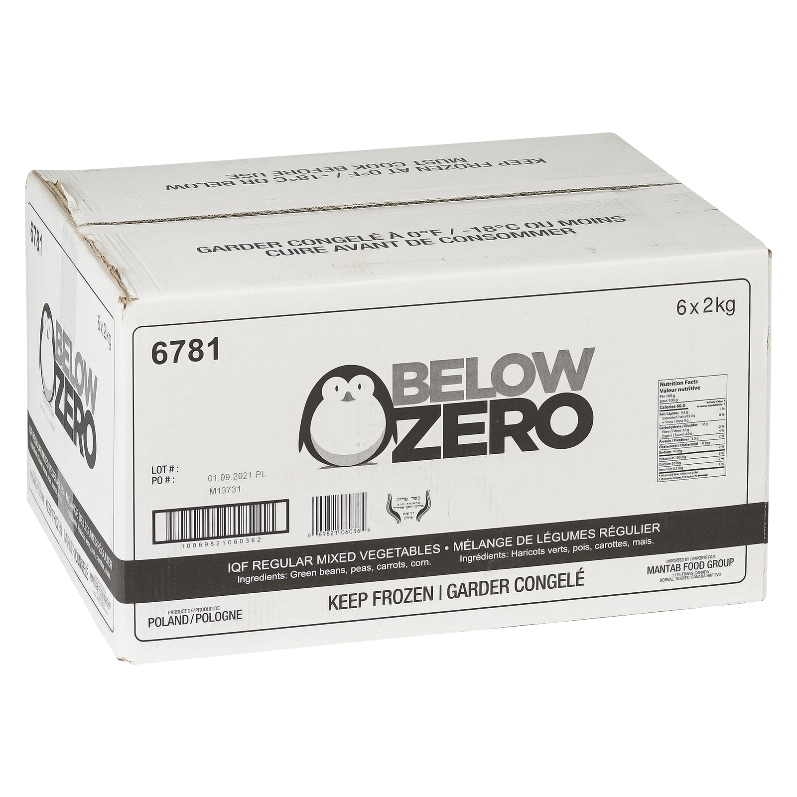 BELOW ZERO Regular mixed vegetables – Mantab